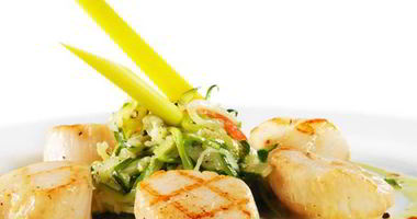 Рецепт Гребешков с тушеными овощами