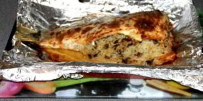 Рецепт карпа с рисом, запеченный в духовке