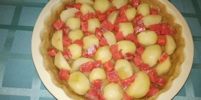 Рецепт киша с форелью, картофелем и брокколи