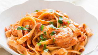 Рецепт Креветок с макаронами