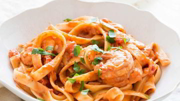 Рецепт Креветок с макаронами