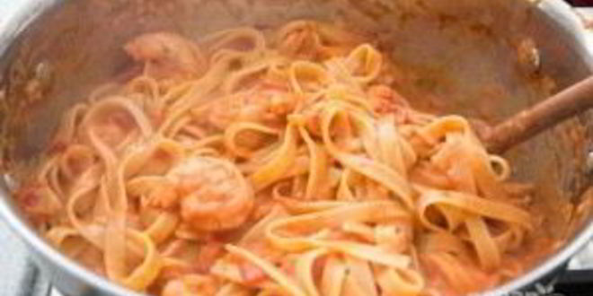 Рецепт креветок с макаронами