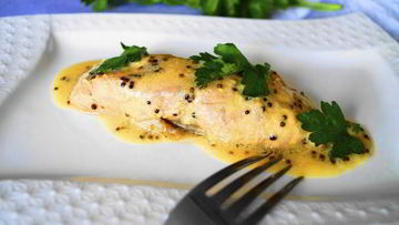 Рецепт Лосося, запеченного в сладко-горчичном соусе