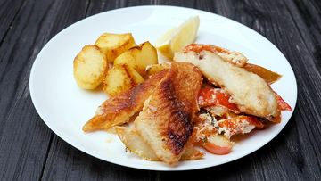 Рецепт Морского окуня с фруктами