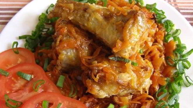 Рецепт рыбы, тушенной с овощами