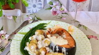 Рецепт Семги с овощами под сливочно-горчичным соусом