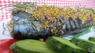 Рецепт Скумбрии запеченной в горчичном маринаде