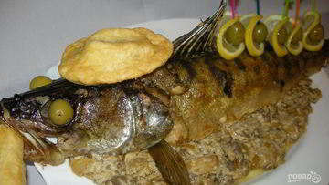 Рецепт Судака, фаршированного креветками