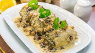 Рецепт Судака с грибами и сливками