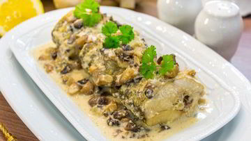 Рецепт Судака с грибами и сливками