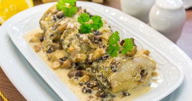 Рецепт Судака с грибами и сливками