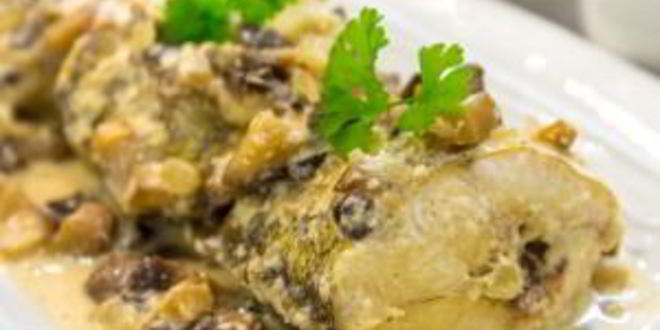 Рецепт судака с грибами и сливками