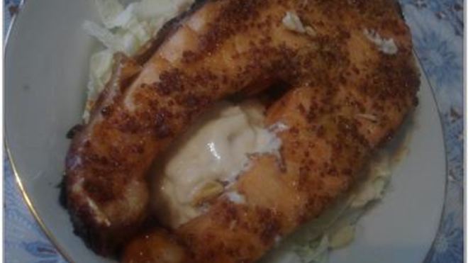 Рецепт запеченной форели с фасолевым пюре