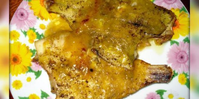 Рецепт Запеченной камбалы под апельсиново-имбирным соусом