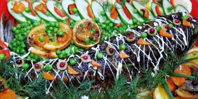 Рецепт запеченного белого амура с овощами