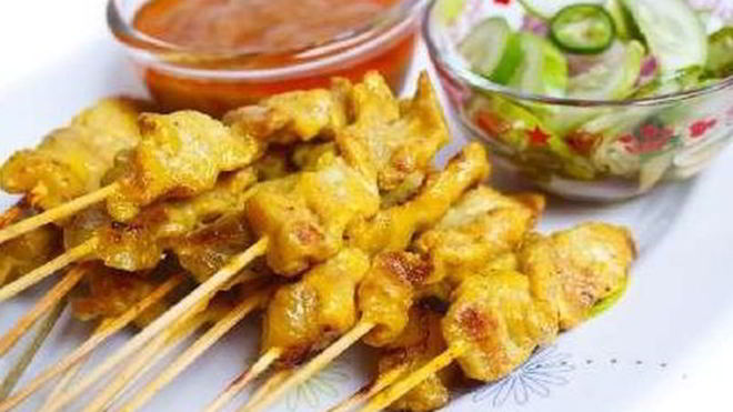 Рецепт куриных шашлычков с арахисовым соусом