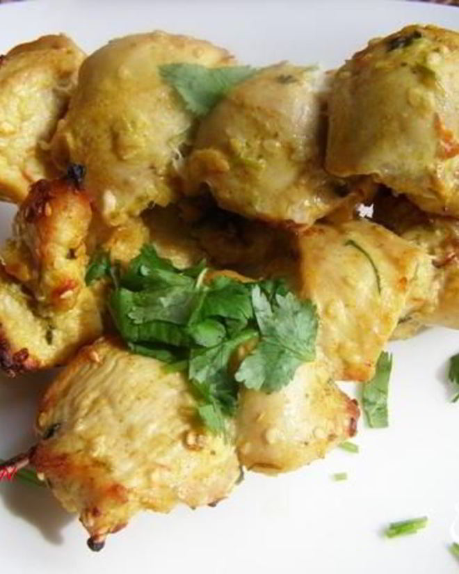 Рецепт куриных шашлычков с кунжутом