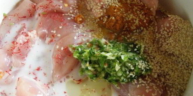 Рецепт куриных шашлычков с кунжутом