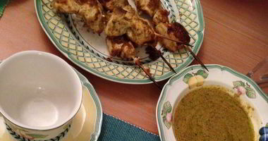 Рецепт Куриных шашлычков с яичной лапшой