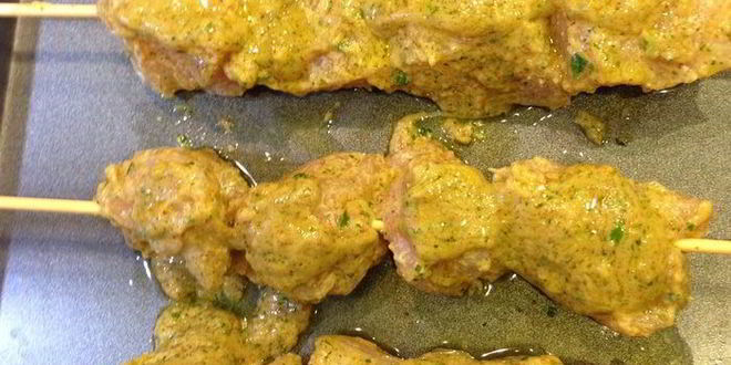 Рецепт куриных шашлычков с яичной лапшой