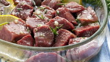 Рецепт Мяса шашлыка с лимоном и чесноком