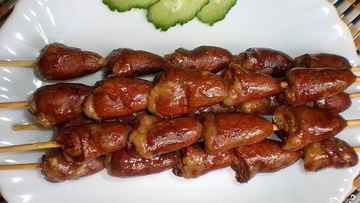 Рецепт Шашлычков из куриных сердечек на шпажках в духовке