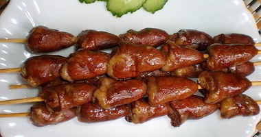 Рецепт Шашлычков из куриных сердечек на шпажках в духовке