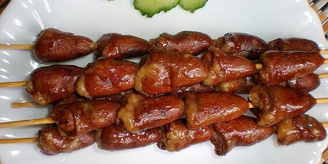 Рецепт Шашлычков из куриных сердечек на шпажках в духовке