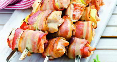 Рецепт Шашлычков из курицы с луком-пореем