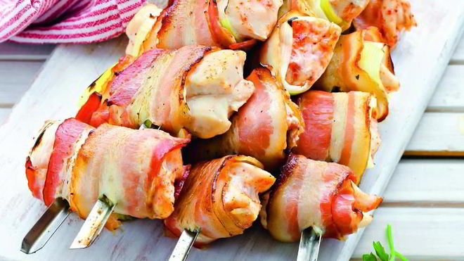 Рецепт шашлычков из курицы с луком-пореем
