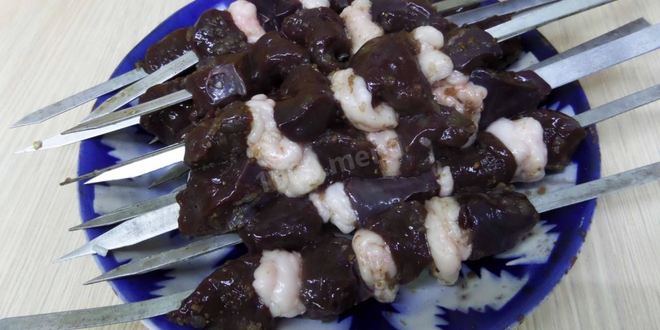 Рецепт шашлыка из печени