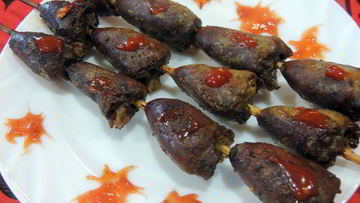 Рецепт Шашлыка на шпажках Огненные сердца