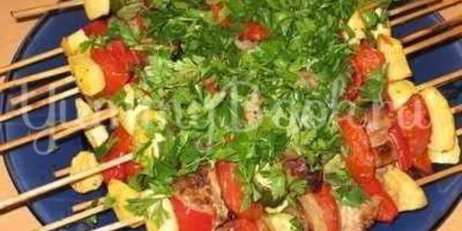 Рецепт Шашлыка с овощами в духовке