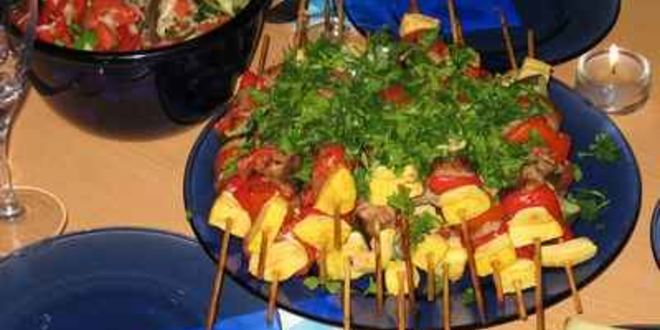 Рецепт шашлыка с овощами в духовке