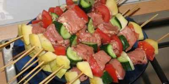 Рецепт шашлыка с овощами в духовке