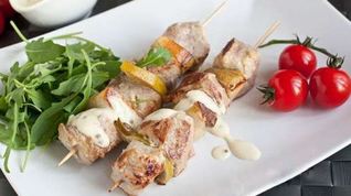 Рецепт Свиного шашлыка с грушами и лимоном