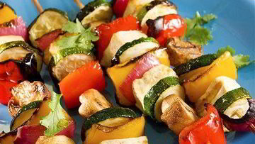 Рецепт Жареных овощных шашлычков с грибами и соусом якитори