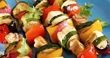 Рецепт Жареных овощных шашлычков с грибами и соусом якитори