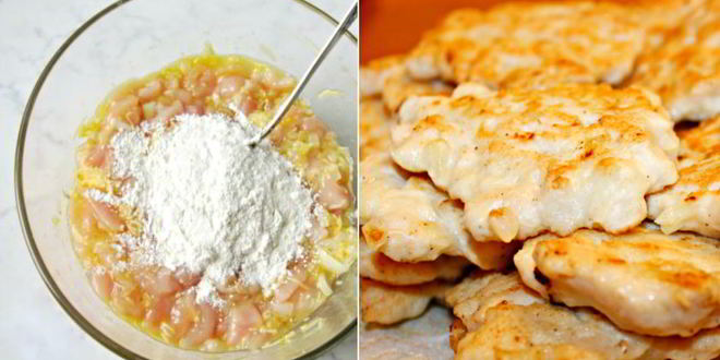 Рецепт Рубленых шницелей из курицы с сыром
