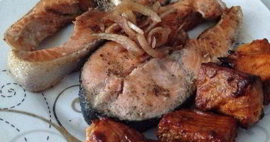 Рецепт Рыбных стейков и шашлык из семги