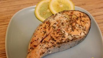 Рецепт Стейка из лосося на пару