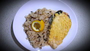 Рецепт Стейка из семги под соево-сливочным соусом и сыром