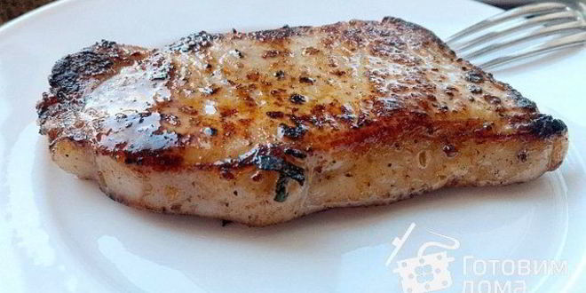 Рецепт Стейка из свиной корейки в пряном маринаде