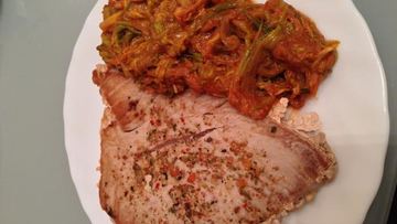 Рецепт Стейка из тунца с черемшой