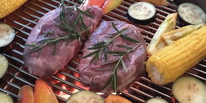 Рецепт стейка с овощами на гриле