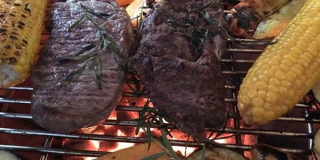 Рецепт стейка с овощами на гриле