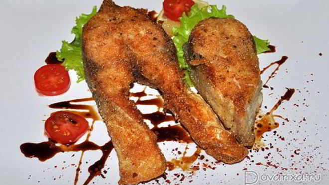 Рецепт жареных стейков толстолобика