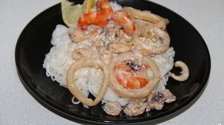 Рецепт Стеклянной лапши с морепродуктами