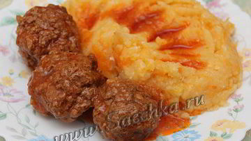 Рецепт Тефтелей с подливкой Семь веселых нот