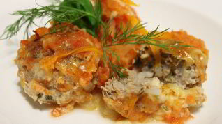 Рецепт Тефтелей с сыром и овощами